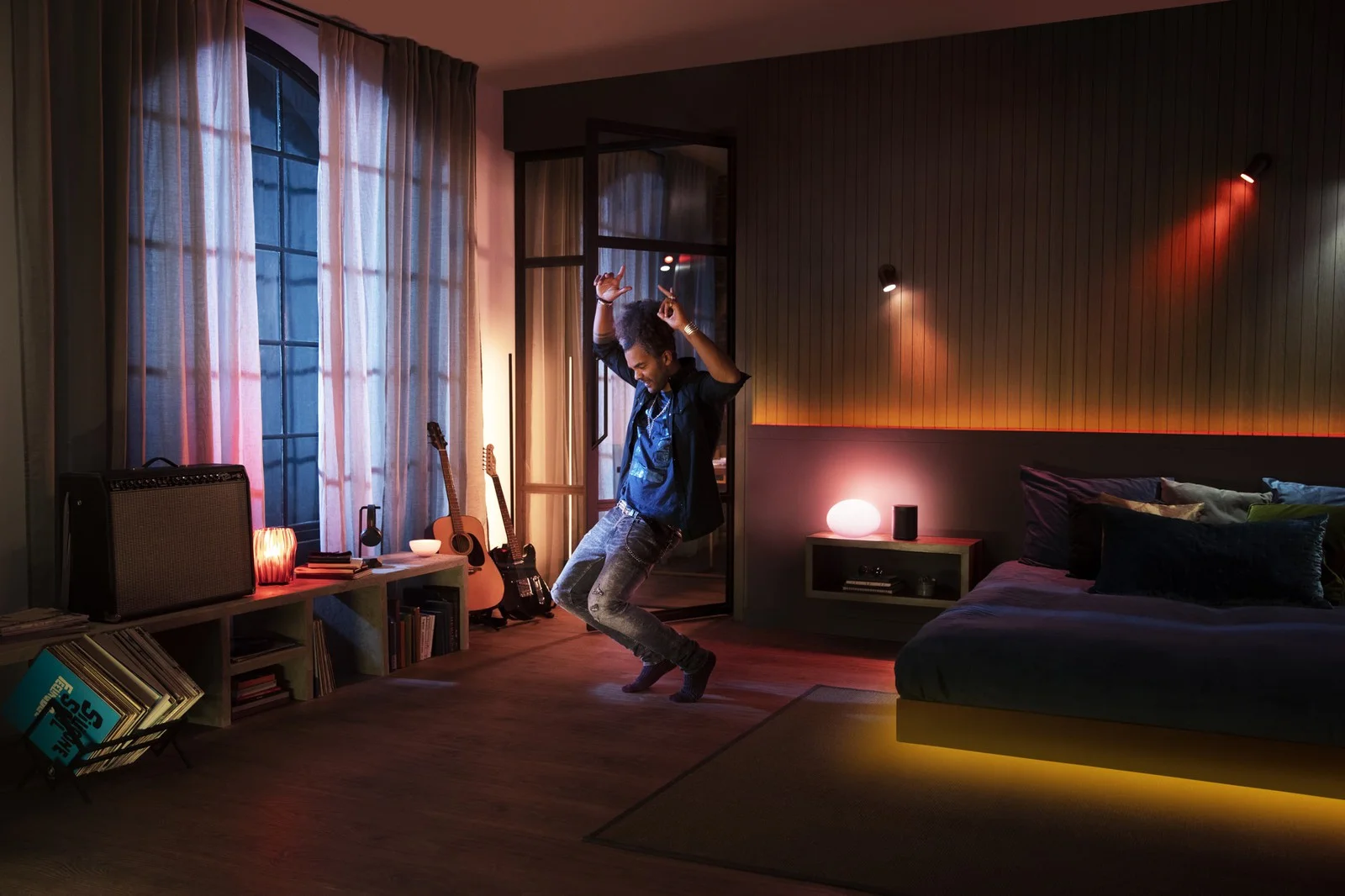 Philips Hue lights integrate with Spotify to change color to the beat of the music