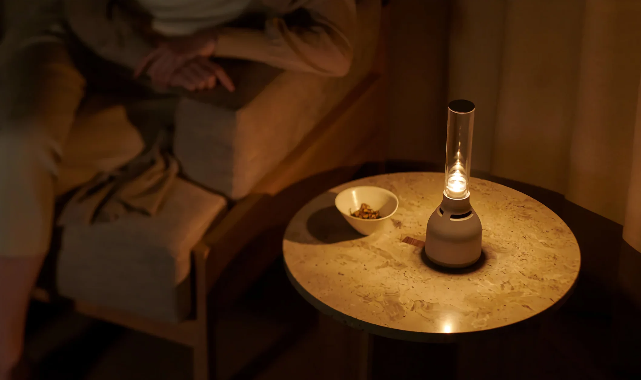 New from Sony is a quirky speaker that lights up like a candle